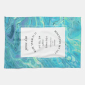 Cyaan Blue Marble Christelijk Hymn Kitchen Towel Theedoek (Horizontaal)