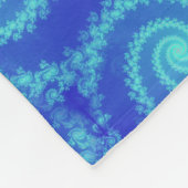 Cyaan Blue Spiral Fractal Patroon Fleece Deken (Hoek)