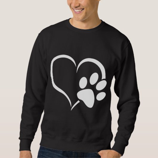 Cyaan Blue Violet blauwgroen Dog Paw Print hart vo Trui (Voorkant)