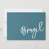 Cyaan Brazilië Paspoort Bedankkaart (Achterkant)