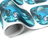 Cyaan Cadeaupapier (Rol Hoek)