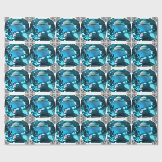 Cyaan Cadeaupapier (Vlak)