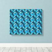 Cyaan Canvas Afdruk (Insitu (Houten vloer))