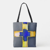 Cyaan en Gold Cross-Canvas tas (Achterkant)