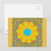 Cyaan en goud Mandala Art Print Briefkaart (Voorkant / Achterkant)