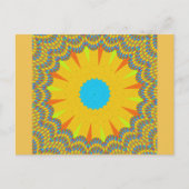 Cyaan en goud Mandala Art Print Briefkaart (Voorkant)