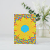 Cyaan en goud Mandala Art Print Briefkaart (Staand voorkant)