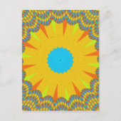 Cyaan en goud Mandala Art Print Briefkaart (Voorkant)