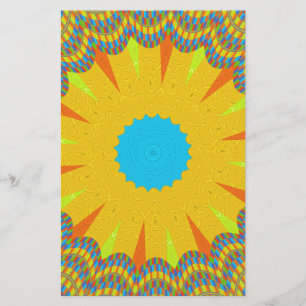 Cyaan en goud Mandala Art Print Briefpapier