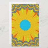 Cyaan en goud Mandala Art Print Briefpapier (Voorkant / Achterkant)