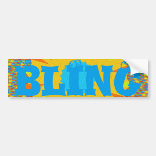 Cyaan en goud Mandala Art Print Bumpersticker