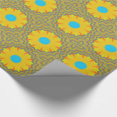 Cyaan en goud Mandala Art Print Cadeaupapier (Hoek)