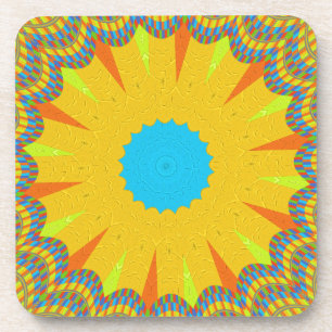 Cyaan en goud Mandala Art Print Drankjes Onderzetter