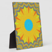 Cyaan en goud Mandala Art Print Fotoplaat (Zijkant)