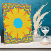 Cyaan en goud Mandala Art Print Fotoplaat (Zijkant)