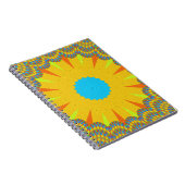 Cyaan en goud Mandala Art Print Notitieboek (Rechterzijde)