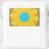 Cyaan en goud Mandala Art Print Rechthoekige Sticker (Tas)