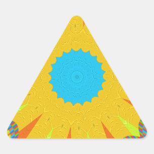 Cyaan en goud Mandala Art Print Sticker