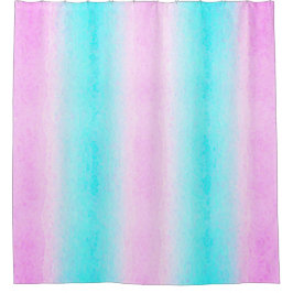 Cyaan- en roze gestreept schoengordijn douchegordijn