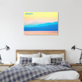 Cyaan en Salmon Sunset Canvas Afdruk (Insitu (Slaapkamer))