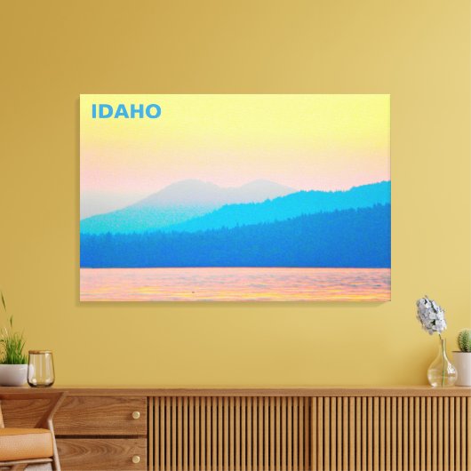 Cyaan en Salmon Sunset Canvas Afdruk (Insitu (Woonkamer))