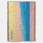 Cyaan en Salmon Sunset Deken (Voorkant Verticaal)