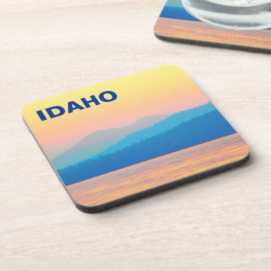 Cyaan en Salmon Sunset Onderzetter (Linkerzijde)