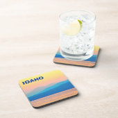 Cyaan en Salmon Sunset Onderzetter (Rechterzijde)