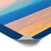Cyaan en Salmon Sunset Poster (Hoek)