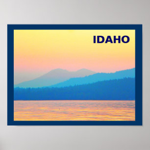 Cyaan en Salmon Sunset Poster