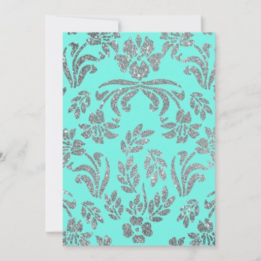 Cyaan en Silver 25e Jubileum Uitnodiging (Achterkant)