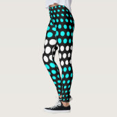 Cyaan en White Polka Dot Pattern Leggings (Links)