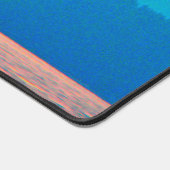 Cyaan en zalm bureaumat (Hoek)