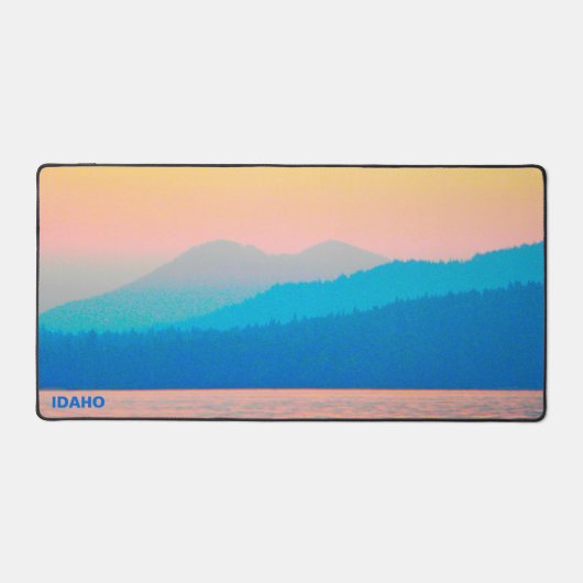 Cyaan en zalm bureaumat (Voorkant)