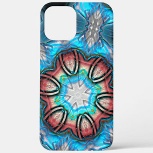 Cyaan- en zilverkaleidoscoop, ruw geschilderd Case-Mate iPhone case