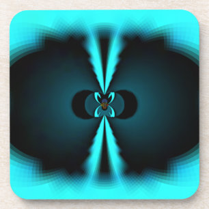 Cyaan en zwart Abstracte kunst print Bier Onderzetter