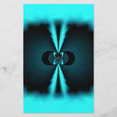 Cyaan en zwart Abstracte kunst print Briefpapier (Voorkant)
