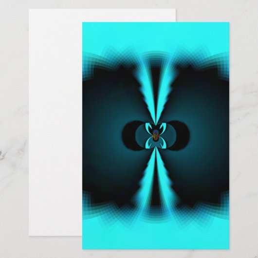 Cyaan en zwart Abstracte kunst print Briefpapier (Voorkant / Achterkant)