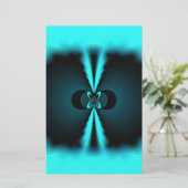 Cyaan en zwart Abstracte kunst print Briefpapier (Staand voorkant)