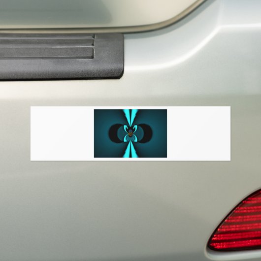 Cyaan en zwart Abstracte kunst print Bumpersticker (Op auto)
