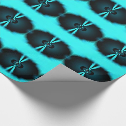 Cyaan en zwart Abstracte kunst print Cadeaupapier (Hoek)