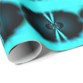 Cyaan en zwart Abstracte kunst print Cadeaupapier (Rol Hoek)