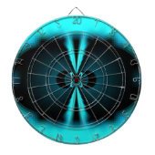 Cyaan en zwart Abstracte kunst print Dartbord (Voorkant)