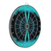 Cyaan en zwart Abstracte kunst print Dartbord (Voorkant Links)