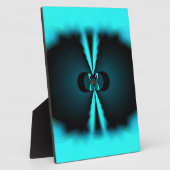 Cyaan en zwart Abstracte kunst print Fotoplaat (Zijkant)