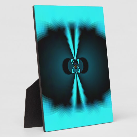 Cyaan en zwart Abstracte kunst print Fotoplaat (Zijkant)