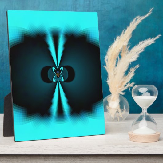 Cyaan en zwart Abstracte kunst print Fotoplaat (Zijkant)