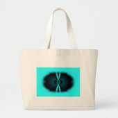 Cyaan en zwart Abstracte kunst print Grote Tote Bag (Voorkant)