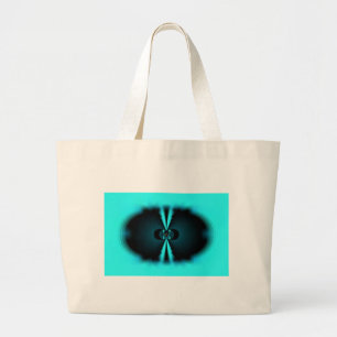 Cyaan en zwart Abstracte kunst print Grote Tote Bag
