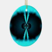 Cyaan en zwart Abstracte kunst print Keramisch Ornament (Rechts)